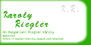 karoly riegler business card