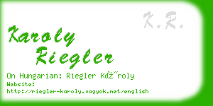 karoly riegler business card